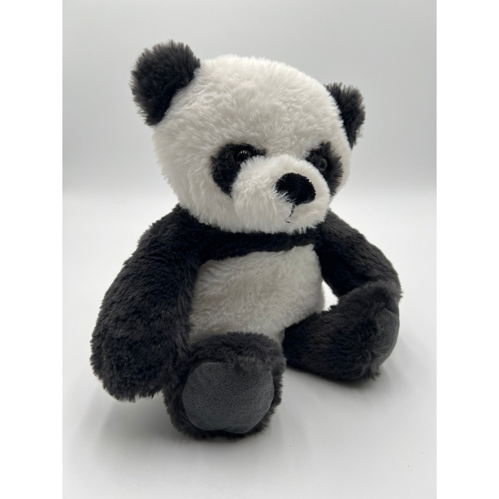 Aroma Home Panda Plush Stuffed Animal Black White Soft Faux Fur Sitting Toy